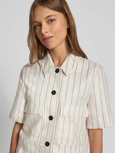 comma Regular Fit Blazeraus Viskose-Mix mit Leinen-Anteil Weiss 3