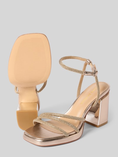 ALMA EN PENA Sandalette mit Strasssteinbesatz Metallic Braun 4
