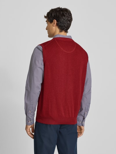 Fynch-Hatton Pullunder mit Logo-Detail Modell 'Slipover Superfine' Dunkelrot 5