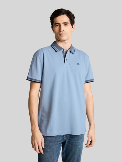 Tom Tailor Koszulka polo o kroju regular fit z kołnierzykiem w kontrastowym kolorze Szaroniebieski 4