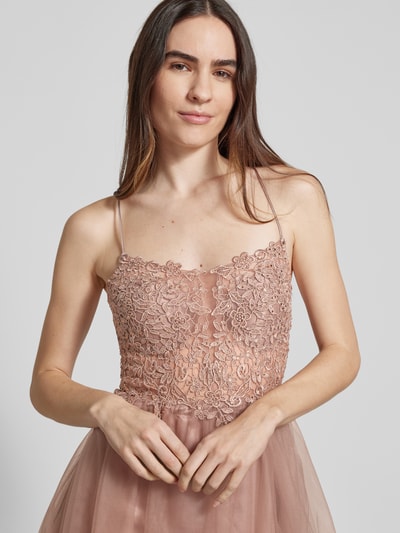 V.M. Abendkleid mit Spitzenbesatz Rose 3