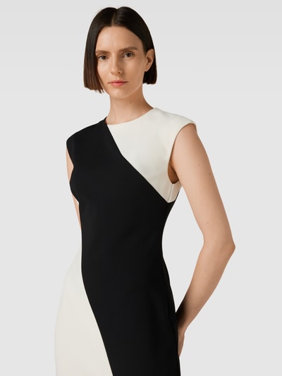 Calvin Klein Womenswear Knielanges Kleid in Two-Tone-Machart Modell 'SCUBA CREPE' Black 3