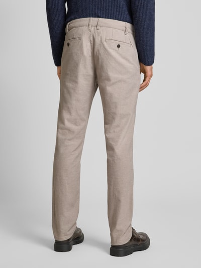 Christian Berg Men Regular fit chino met structuurmotief Lichtbruin - 5