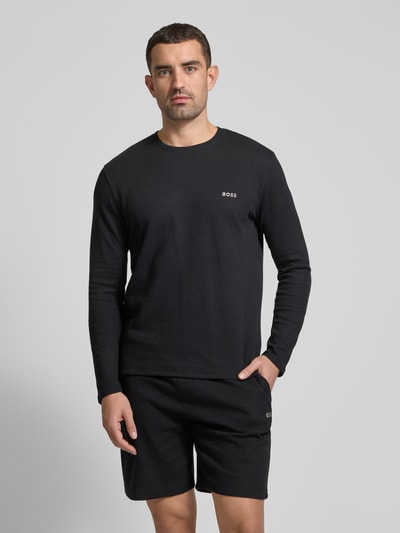 BOSS Longsleeve mit Label-Stitching Black 4