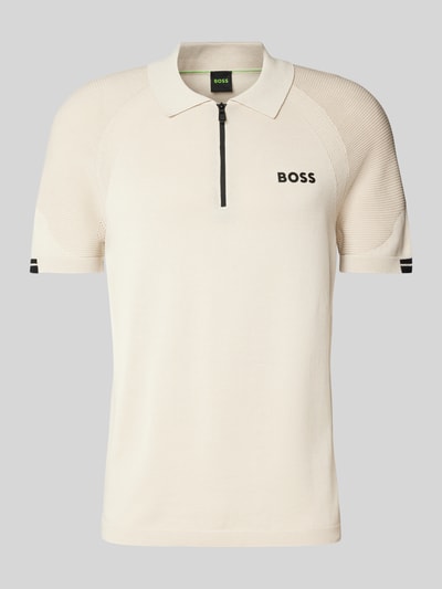 BOSS Green Regular Fit Poloshirt mit Label-Print Modell 'Perform-Max' Beige 2