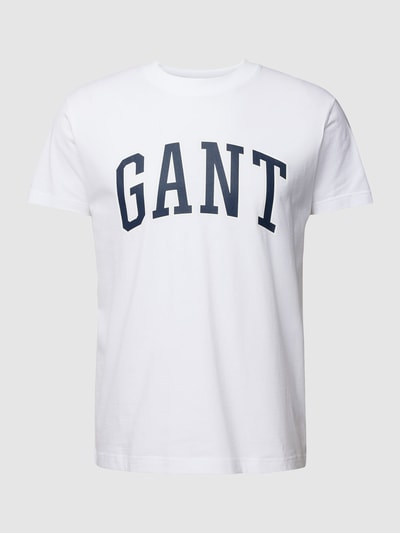 Gant T-Shirt mit Label-Print Weiss 2