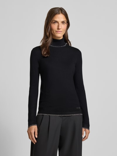 Liu Jo White Sweter z dzianiny ze stójką Czarny 4