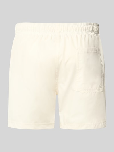 Produktfoto, cremefarbene Badehose mit Label-Stitching Modell 'MAUI' von Jack & Jones, Regular-Fit, elastischer Bund, Tunnelzug, glatte Textur