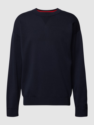 HUGO Gebreide pullover met ronde hals, model 'Swart' Marineblauw - 2