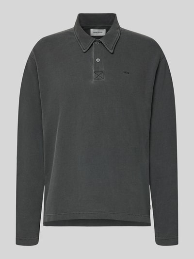 Wood Wood Koszulka polo o kroju loose fit z bawełny model 'Thiago' Ciemnoszary 2