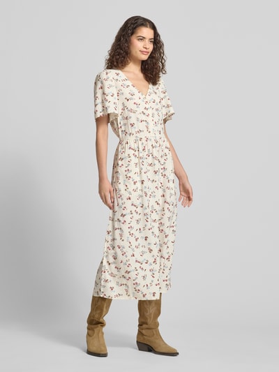 Marc O'Polo DENIM Tailliertes Freizeitkleid aus Viskose-Baumwoll-Mix Offwhite 1