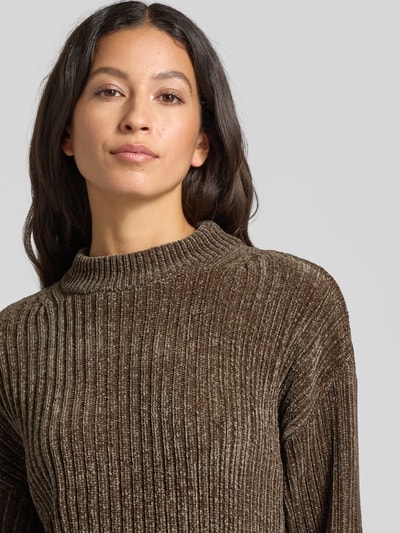 FREE/QUENT Gebreide pullover in riblook, model 'Thrill' Taupe - 3