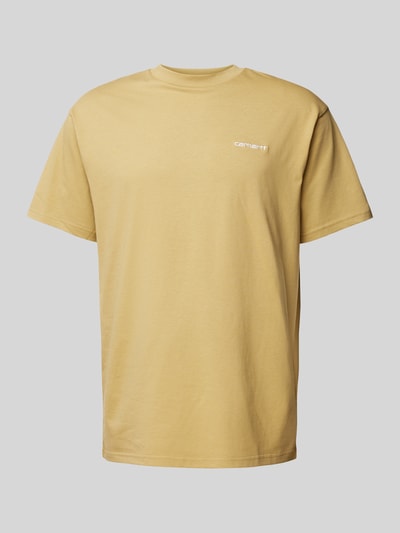 Carhartt Work In Progress T-shirt met labelstitching, model 'SCRIPT' Beige - 2