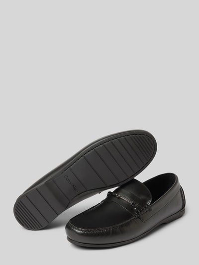 CK Calvin Klein Lederloafers mit Label-Applikation Modell 'DRIVER' Black 4