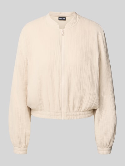 Pieces Regular Fit Blouson aus reiner Baumwolle Modell 'TASTINA' Sand 2