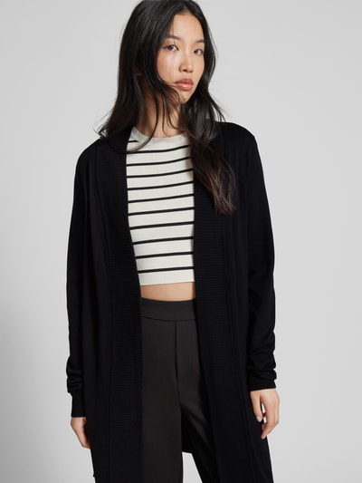 Fransa Longcardigan mit gerippten Abschlüssen Modell 'Clia' Black 3