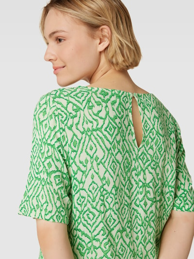 ICHI Blouseshirt van viscose met all-over motief, model 'Marrakech' Groen - 3