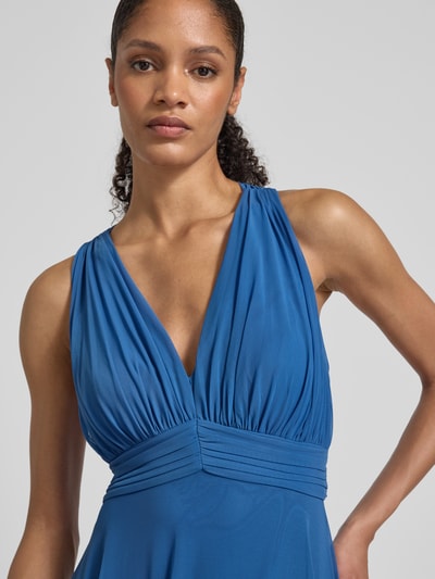 Jake*s Cocktail Abendkleid mit V-Ausschnitt und Raffungen Sky Melange 3