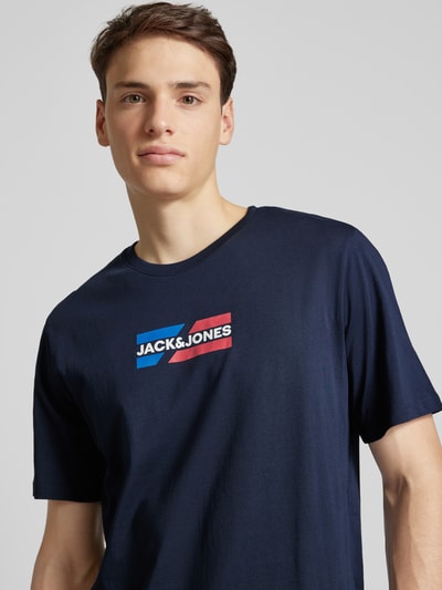 Jack & Jones T-shirt z nadrukiem z logo model ‘CORP’ Granatowy 3