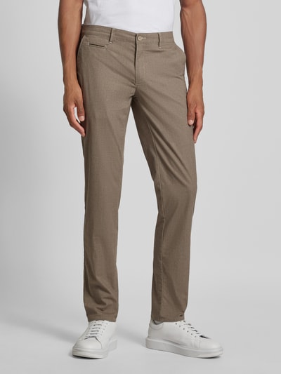 Brax Regular fit chino met paspelzak, model 'FABIO' Beige - 4