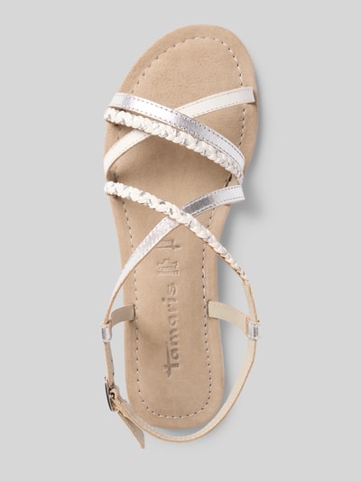 Tamaris Ledersandalette mit schmalen Riemen Silber 3