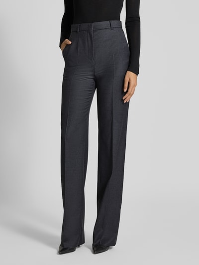 Max Mara Studio Regular fit wijde broek van scheerwolmix, model 'LAMBRO' Donkergrijs - 4
