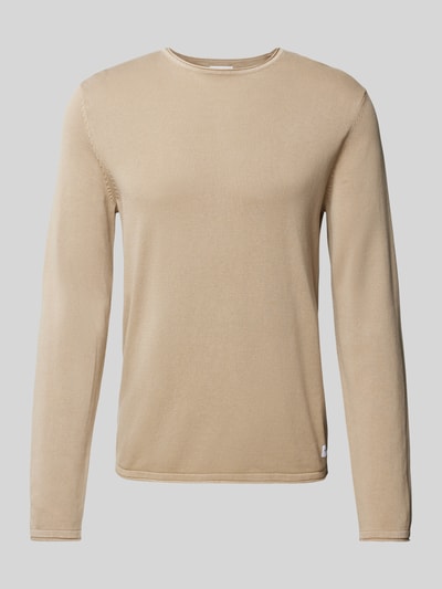 Jack & Jones Strickpullover mit Rundhalsausschnitt Modell 'ELEO' Beige 2