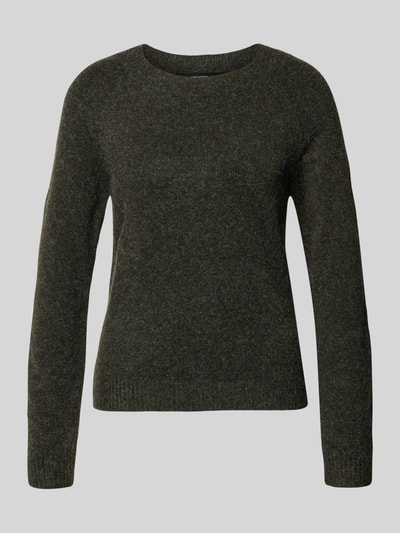 Produktfoto, olivgrüner Regular Fit Pullover mit Rundhalsausschnitt Modell 'DOFFY' von VERO MODA, feine Stricktextur, Damen Pullover