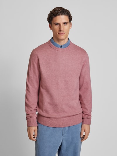 Scotch & Soda Sweter z dzianiny o kroju regular fit z okrągłym dekoltem Różowy 4