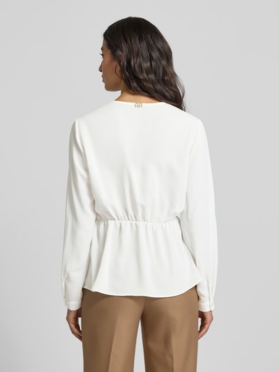 Rinascimento Regular Fit Bluse mit Knoten-Detail Offwhite 5