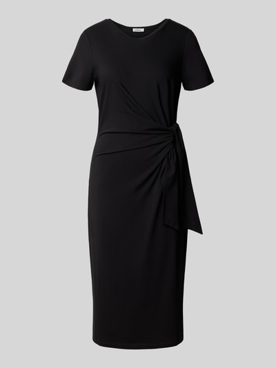 Produktfoto, czarne Tailliertes Freizeitkleid aus Baumwoll-Mix von s.Oliver RED LABEL, gładka powierzchnia, wiązanie z boku