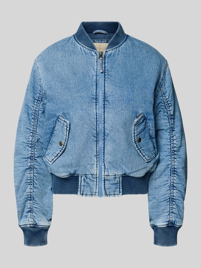 Productfoto, blauwe Bomberjacke met Stehkragen en rits Model 'SCOUT' van Levi's®, regular fit, klepzakken, jeanslook, gestructureerde stof