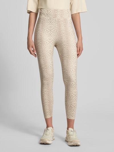 OH APRIL Slim Fit Leggins mit Allover-Animal-Print Modell 'Rita' Beige Melange 4