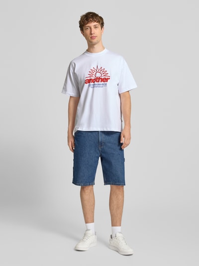 ANOTHER COTTON LAB t-shirt z nadrukiem z logo i okrągłym dekoltem Biały 1