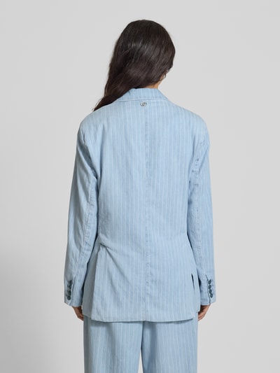 Liu Jo White Żakiet o kroju relaxed fit z kołnierzem z połami model ‘GIACCA’ Jasnoniebieski 5