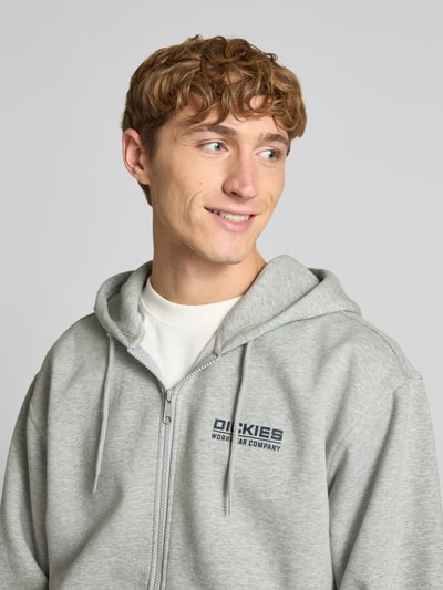Dickies Sweatjacke mit Känguru-Tasche Modell 'BOLIVAR' Hellgrau Melange 3