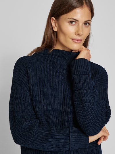 Selected Femme Sweter z dzianiny ze stójką model ‘SELMA’ Ciemnoniebieski 3