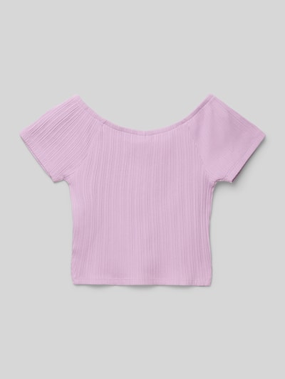 s.Oliver RED LABEL Slim Fit T-Shirt mit Off-Shoulder-Ausschnitt Flieder 3