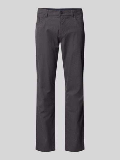 Christian Berg Men Tapered Fit Chino mit Strukturmuster Dunkelgrau 2