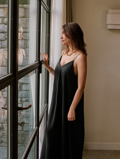 P&C* curated by Anna Schürrle Maxikleid mit verstellbaren Spaghettiträgern Black 6