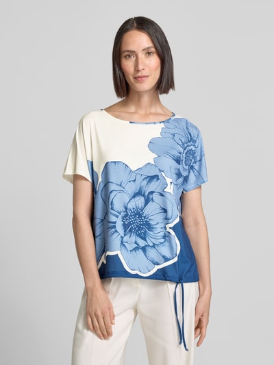 Oui T-Shirt mit Tunnelzug am Saum Hellblau 4