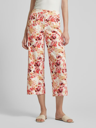 ICHI Spodnie materiałowe z szeroką, skróconą nogawką model ‘Kate’ Koralowy 4