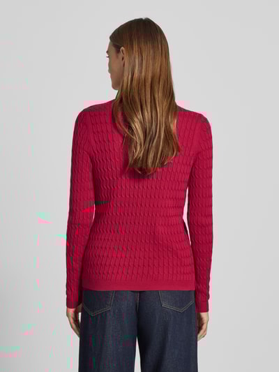 Christian Berg Woman Strickpullover mit Zopfmuster Fuchsia 5