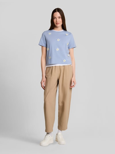 Tom Tailor Denim t-shirt o kroju regular fit z czystej bawełny Błękitny melanż 1