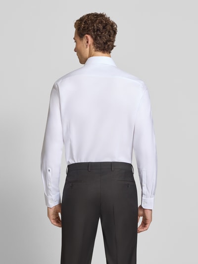 Seidensticker Slim Fit Business Hemd mit Kentkragen aus Feintwill Weiss 5