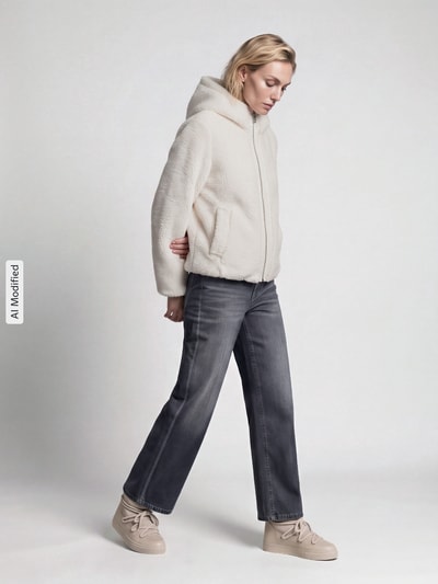 VERO MODA Teddyjacke mit Kapuze Offwhite 1