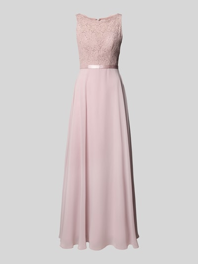 Luxuar Abendkleid mit Strasssteinbesatz Rose 2