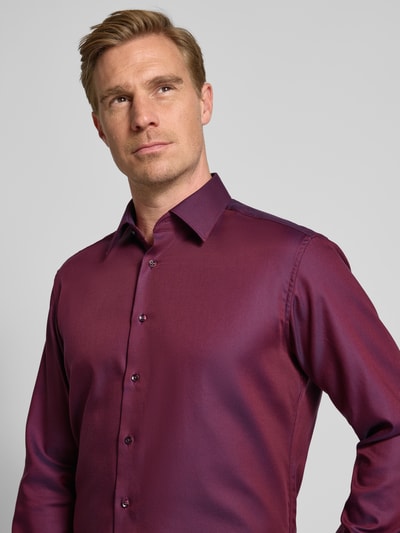 ETERNA Modern Fit Businesshemd mit Knopfleiste Bordeaux 3