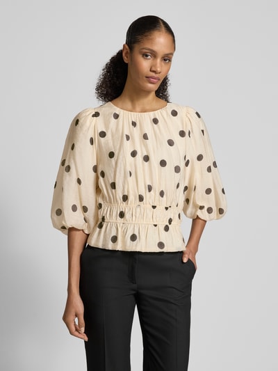 Jake*s Collection Blusenshirt mit Rundhalsausschnitt Ecru 4