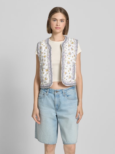 Pepe Jeans Kamizelka materiałowa o kroju regular fit z mieszanki bawełny i lnu Złamany biały 4